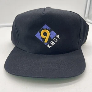 Vintage SnapBack Hat Fox 9 KMSP Local News Twin Cities MN Black - Picture 1 of 6