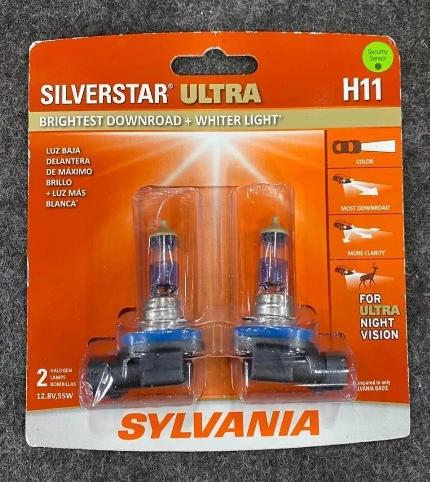 H11 Sylvania Silverstar Ultra Headlight Bulbs Twin Pack Brand New Genuine Unopen - Image 1 of 1