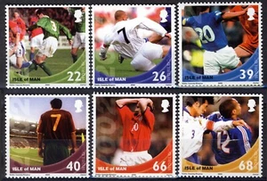 Isla de Man 2002, Copa Mundial de Fútbol: Juego Escenas Set MNH, Mi 967-72 - Imagen 1 de 1
