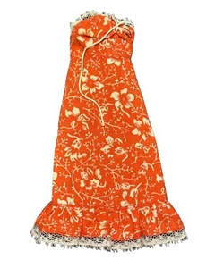 Vintage Barbie 1977 Best Buy Floral Dress Strapless #9619 Red Peasant Midi - Picture 1 of 10