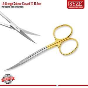 Tijera de goma LA Grange 11,5 cm curva para recortar y cortar sutura cirugía dental - Imagen 1 de 3