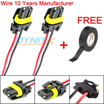 Dynitx Wiring Harness Pigtail Female 9012 HIR2 Lamp Head Light Socket Plug - Image 1 of 4