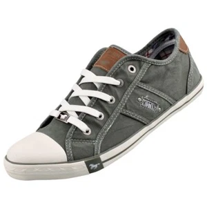 Zapatillas de mujer Mustang de lona con cordones verde gris 1099310/72 - Imagen 1 de 7
