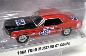 Greenlight 1/64 Ford Mustang GT Coupe 1968 Red #68 Diecast Model Car - Picture 1 of 4