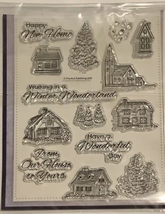 Practical Publishing Christmas Clear Silicone 14 Stamp Set 15cm x 11cm New - Picture 1 of 4