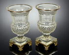 PAIRE DE VASES BACCARAT ANCIENS DU XIXe FORME MEDICIS EN CRISTAL TAILL