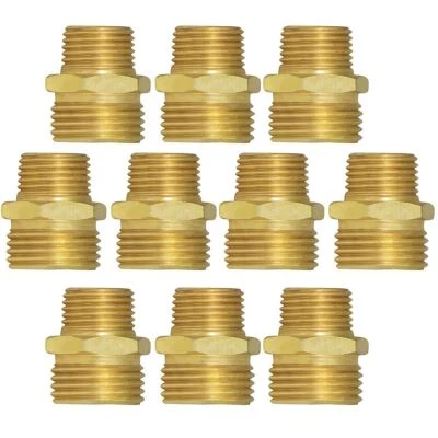 Garden Hose Adapter, 3/4" MH x 1/2" MIP (Tapped 1/2" FIP) Brass 10 Pack325291436 - Image 1 of 4