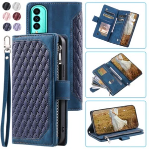 Wiko T50 Rhombic Wallet Case,Luxury Leather Zipper Flip Card Case For Wiko T50 - Picture 1 of 44