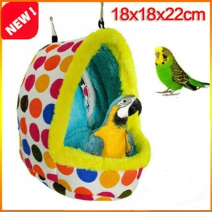 Parrot Hammock Pet Nest Plush Bird Cave Cage Warm Hanging Sleeping Bed Hut Tent - Picture 1 of 6