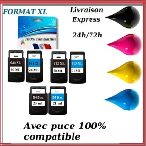 Cartouche encre compatible Canon  PIXMA PG512 CL513 PG540 CL541 PG545 CL546 XL.. - Afbeelding 1 van 1