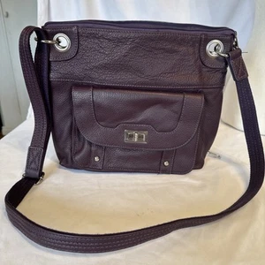 Roma Weapon Two Double Conceal and Carry Purse Handbag Plum Leather Lock Zipper - Picture 1 of 8