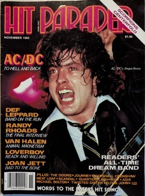 Журнал Hit Parader ноябрь 1983 AC/DC, Рэнди Роадс, Van Halen, Джоан Джетт,  - Изображение 1 из 4