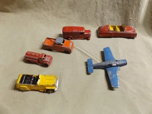 6 Vintage Die-Cast Toys Tootsie Plane Truck Convertible As Is w losses - Picture 1 of 4