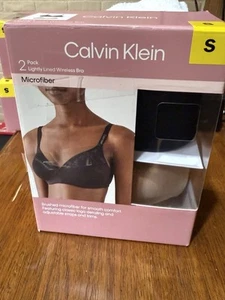 NEU IN VERPACKUNG 2ER-PACK LEICHT GEFÜTTERTER BH OHNE BÜGEL CALVIN KLEIN SCHWARZ/ZEDER KLEIN - Bild 1 von 2