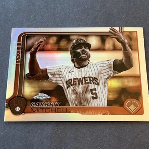 2025 Topps Chrome Sepia Refractor No.28 Garrett Mitchell Brewers - Picture 1 of 3