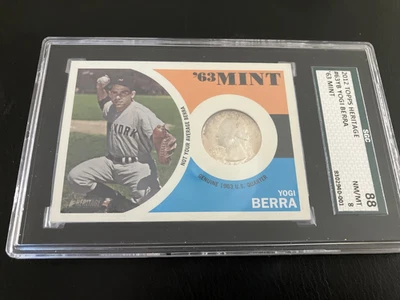 2012 Topps Heritage 63 Mint #63YB Yogi Berra Yankees 1963 Quarter SGC 8 NM-MINT - Image 1 of 2