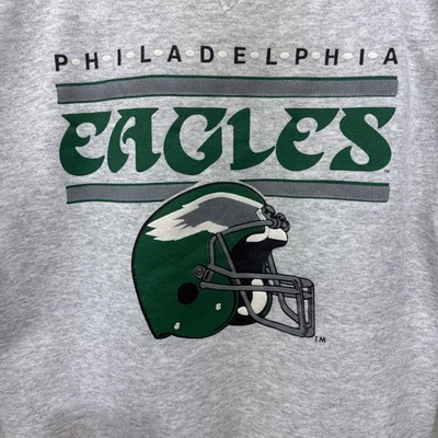 Sudadera De Colección Philadelphia Eagles Champion Para Hombre Grande Cuello Redondo Años 80 Gris Foto 1 de 4