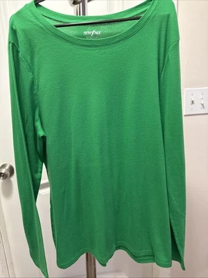 Camiseta J.CREW Feminina Ajuste Perfeito Manga Longa Verde Tamanho XXL - Imagem 1 de 4