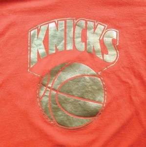 Vintage New York Knicks T-Shirt Gr. L NBA Mitchell & Ness Orange Gold Foil Herren - Bild 1 von 8