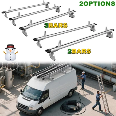 Baca de techo para furgoneta de 63" de 2/3 barras apta para Ford Transit, Ram ProMaster, Nissan NV, regalo Foto 1 de 4
