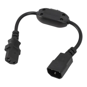 Power Extension Cable Switch IEC320 C14 Male To C13 Female 0.3 Meter Adapter NEW - Afbeelding 1 van 12