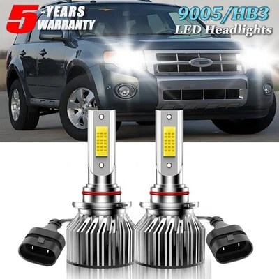 Kit de faros delanteros LED 9005/HB3 blanco 6000 k para Ford Escape 2013-2021 Foto 1 de 4