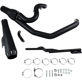 Bassani Black Short Road Rage 2-into-1 Exhaust System for Harley FXD Dyna 91-05 - Image 1 of 1