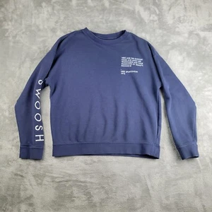 Nike Sweatshirt Youth Large Navy Blue Fleece Swoosh Crew Neck Athletic Spellout - Picture 1 of 11