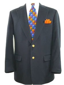 Paul Stuart Mens Pure Cashmere Blue Gold Buttons Blazer Jacket Sport Coat 43 L  - Picture 1 of 12