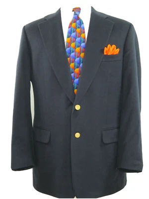 Paul Stuart Mens Pure Cashmere Blue Gold Buttons Blazer Jacket Sport Coat 43 L  - Image 1 of 4