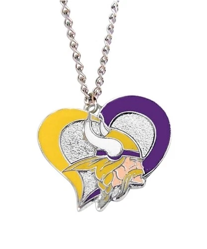 Collar colgante de 20"" del equipo de plata de la NFL con corazón remolino de los Minnesota Vikings Foto 1 de 1