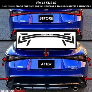 For IS300 IS350 2021-2025 Smoke Tail Light Side Marker Overlay Vinyl Tint PreCut - Picture 1 of 11
