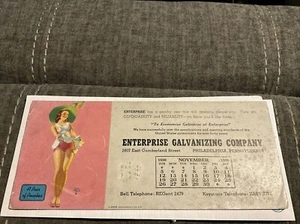 Secador de calendario pin-up 1939 un par de melocotones Earl Moran Phila, Pa - Imagen 1 de 4