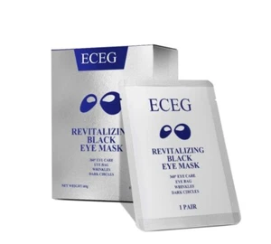 ECEG Revitalizing Black Eye Mask, Bags Wrinkles Dark Circles Hyaluronic Acid, 10 - Picture 1 of 12