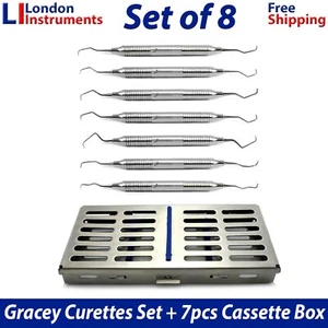 Periodontal Gracey Curettes With Cassette Box Tray Dental Surgical Instruments - Picture 1 of 12