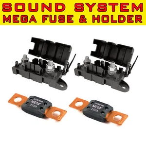 2PCS MEGA FUSE 250AMP + 2 HOLDERS FOR DUAL BATTERY INVERTORS SOUND SYSTEM AU - Imagen 1 de 3