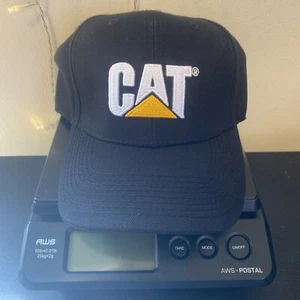 Caterpillar Cat Adjustable Strapback Black Cap Hat Embroidered Metal Clasp New - Picture 1 of 3