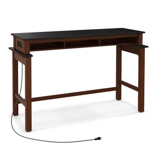 Bar Table w/Power Outlets Storage Compartments Counter Height Table for Kitchen - Picture 1 of 8
