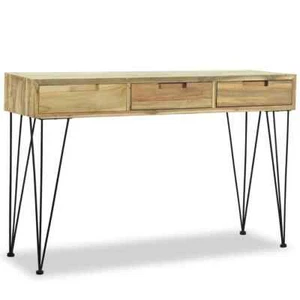 NNEVL Console Table 120x35x76 cm Solid Teak - Picture 1 of 10