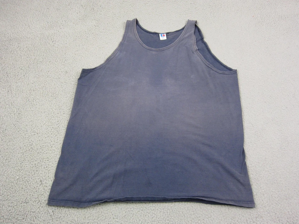Camisa Russell Vintage Adulto 2XL XXL Azul Hecha en EE. UU. Camiseta sin mangas Años 90 Atlética Para Hombres Foto 1 de 4