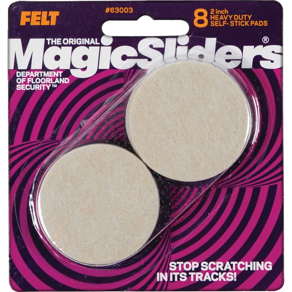 Magic Sliders 2 In. Round Oatmeal Self-Adhesive Heavy-Duty Furniture Pad - Image 1 of 1