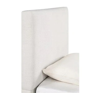 Pemberly Row 46" x 43" Fabric Upholstered Twin Headboard in Sand Beige - Picture 1 of 9