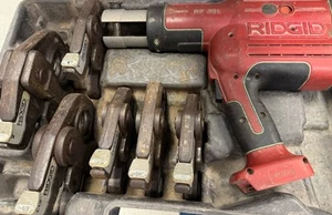 Ridgid RP330 Cordless Press Crimper Case Charger Batt 1/2"-2" Ridgid Press Jaws - Picture 1 of 12