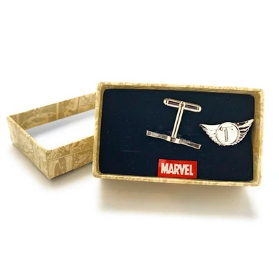 Conjunto de abotoaduras Marvel Thor Hammer & Wings – Caixa de presente oficial de super-herói dos Vingadores - Imagem 1 de 4