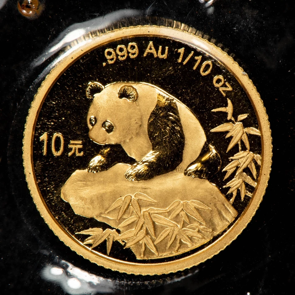 Moneda panda de oro China 1999 10 yuanes 1/10 oz - décima onza - sellada OMP - G5960 Foto 1 de 4