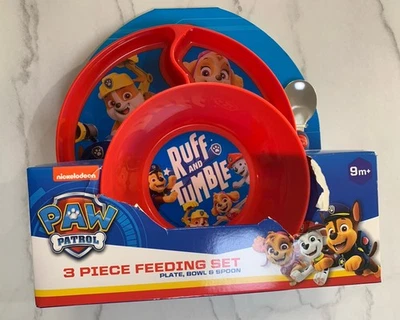 ~ PAW Patrol 3 Piece Mealtime Set ~ Plate with Suction ~ Bowl ~ Cup ~ - image 1 of 2