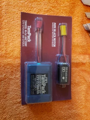 Tamiya Tamtech Tam Pack Mini Black Motor & Battery - FK-180SH - New -  JT25 - Image 1 of 4