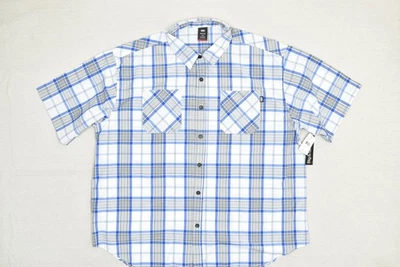 Ecko Unltd Shirt Mens 4XB Blue White Gray Plaid Short Sleeve Button Up Big Tall - Image 1 of 4