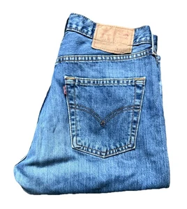 LEVIS 505 Jeans Mens W 31 L 32 vintage blue denim red tab regular fit E374 - Picture 1 of 12