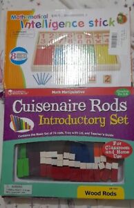 Learning Resources Wooden Cuisenaire Rods Set & Intelligence Sticks Brand New